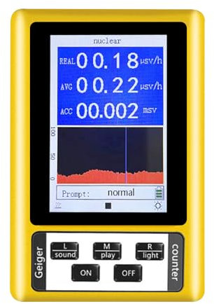Geigerzähler, Radioaktivität Nuklearradiation Detektor | Handgerät Nuklearstrahlungsdetektor Elektromagnetische Strahlung Detektor Voll Funktionsfähiger Tester für zu Hause, im Büro, im Freien