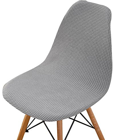 Highdi Cord-Jacquard Schalenstuhl Bezug, Stuhlbezug 2/4/6 er Set Stuhlbezüge Stretch Esszimmerstühle Bezug Moderne Elastischer Stuhlhussen Abnehmbar Waschbar Küchenstühle Husse (Hellgrau,6 PCS)
