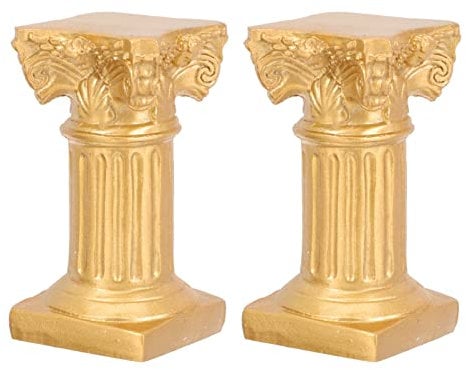 BESPORTBLE 2 Stücke Römische Säule Mini Griechische Säulen Tischdeko Römische Säule Deko Kerzenständer Blumensäule Dekosäule Tischdeko Layout Requisiten Europäischer Stil Hochzeitsdeko Gold
