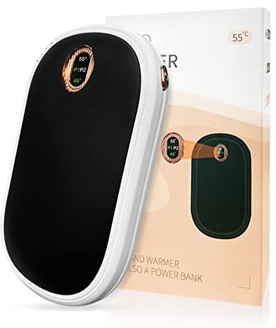 Hand Warmers, Jsdoin 10000mAh Hand Heater Rechargeable Pocket Hand Warmer with Multi Heating Level USB Portable Power Bank Suitable Women, Man Child for Raynauds, Outdoor, Camping, Hiking(Black)