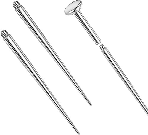PunkTracker 14g/16g/18g ASTM F136 Titanium Piercing Taper Insertion Pin für Innengewinde Tragus/Helix/Lippe/Nase/Helix/Piercing Schmuck Knorpel Ohrringe Labret Nose Studs Stretcher Assistant Tool