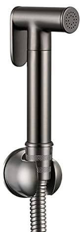 Wc Bidet Sprayer Intimdusche Handbrause Wasserhahn Dusche Bidet Sprayer for Toilet Washbasin Bidet Set mit Handbrause, Schlauch Kaltwasser Ohne Bohren Grau Bidet Brause Messing