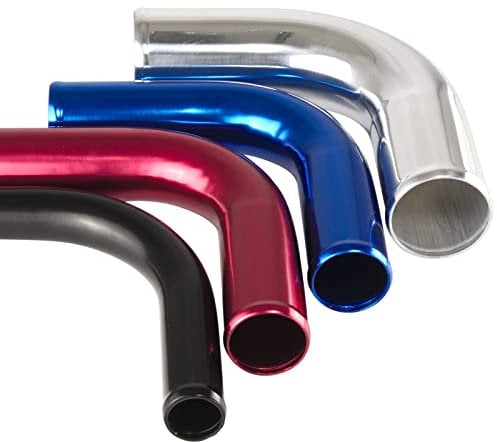 2 Stück Alu-Bogen 90°Grad AD-Ø 76mm schwarz Alurohr poliert & gebördelt Alu Rohrbogen | AUSWAHL 1-10 Stück & 13-114 mm Außen-Durchmesser | Aluminium Rohr Winkel Motor KFZ LLK Bogen Turbo | PREMIUM