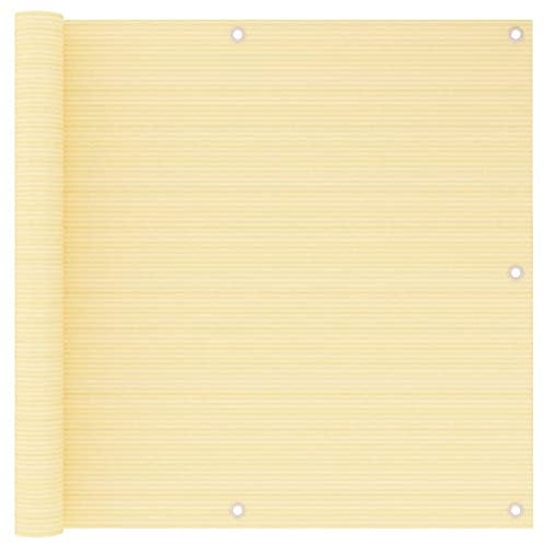 Tidyard Paravento da Balcone,Schermo per Balcone,Telo frangivista per Balcone,Frangivista Balcone,Protezione Privacy,Resistente Ai Raggi UV,Beige 90x500 cm in HDPE