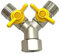 DAZZLEEX Valvola a Sfera Multifunzione a Doppio Interruttore per Gas Naturale, Adattatore per valvola a Gas a 3 Vie per Tubo di Ingresso 1/2 per 2 o 3 connessioni Y Style