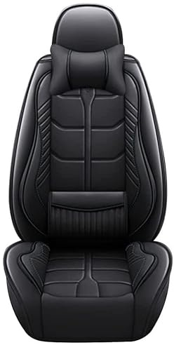maiqiken Autositzbezug Für VW for Volkswagen Golf 3 5 6 7 Golf3 Golf5 Golf6 Golf7 Tour Variant Komplettset 5 Sitze Allwettereinsatz Auto Ledersitzbezug Schwarz