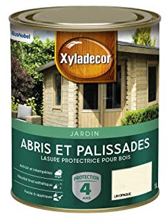 Xyladecor - Lasure Protectrice pour Bois Extérieur Jardin - Abris, Palissades, Espaliers, Kiosques, Barrières - Couleur : Lin Opaque 1 L