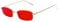 WDZAYXC Klassische Rechteckige Sonnenbrille Retro Schlanke Metallrahmen Gläser Vintage Rechteck Candy Farbe Sonnenbrille (Rot)