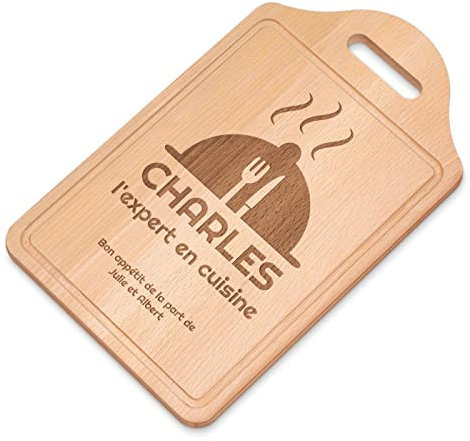 Maverton Planche à découper à personnaliser pour homme - Planche apero pour chef de cuisine - Plateau fromage pour papa - pour anniversaire - cuisine accessoire pour lui - bon appetit