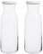 LAV 2x White Lid 1.2L Fonte Glass Carafe - Water Wine Juice Fridge Storage Pitcher Jug Set | Bedside Laundry Dispenser Bottle Jar