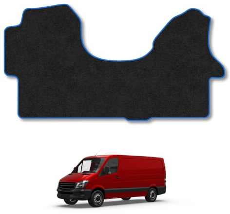 Mercedes Sprinter (2006-2018) Carpet Car Mats | Blue Edge Trim Tailored Fit Floor Mats Full Coverage Protection Accessories Easy Clean Anti Slip Made in the UK