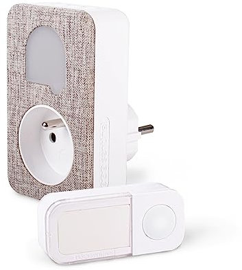 SCS Sentinel, CSF0108, Carillon SONE Stylé Sans Fil et Sans Pile, Sonnette Extérieure Etanche, Portée jusqu'à 150 m en champ libre, Haute résistance bouton poussoir, 100% Autonome, IP65