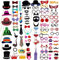 90 Stück Foto Booth, Comius Sharp Foto Booth DIY Foto Requisiten Kit - Funny Weird Wedding Photo Set Up Props Birthday Party Supplies Dekoration Set für Erwachsene Kind, 30 x 30 cm