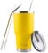 FAB | Vacuum Insulated Tumbler with Lid & Straw 850ml (30oz)| Reusable Stainless Steel Flask for Hot & Cold Drink | Iced Coffee Cup | Travel Mug | BPA Free - Yellow