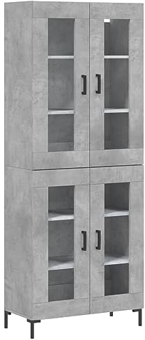 vidaXL Anrichte, hoch, grau, Beton, 69,5 x 34 x 180 cm, Holz