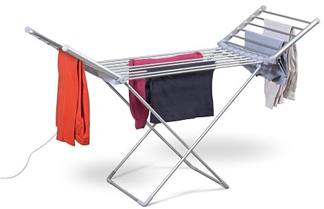 Heated Clothes Airer,Electric Clothes Dryer Folding Energy-Efficient,50Hz/230W Winged Clothes Dryer Rack,14m Drying Space Indoor Stable Drying Heated Airer 148x56x92cm