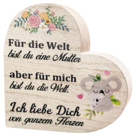 Holz Deko Herz Geschenk für Mama, Handgemacht Herz Holzschild, Muttertagsgeschenke Holz Deko, Weihnachtsgeschenke für Mama, Geschenke für mama von Tochter Sohn