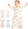 Tyuodna Pucksack Baby 0-3 monate/3-6 Monate,Weiche Gekämmte Baumwolle Schlafsack Baby 1 tog,Baby Swaddle mit Zwei-Wege-Reißverschluss,Ideal für Raumtemperaturen 15°-25°C (0-3 Monate, Regenbogen)
