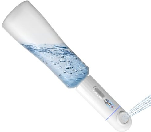 Roluck Po Dusche, Vaginaldusche für Frauen, Analdusche für Männer, 2 Reinigungsmodi, Verstellbare Düse, Elektrische Sprühdüse,350ml Tragbares Bidet,Kompatibel mit Übliche Flaschen