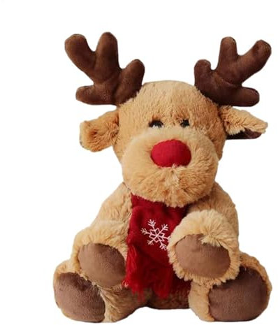Elch Plüschtier, Weihnachten Rentier Deko Figuren 30cm Weihnachten Plüschtier Stofftier, Weihnachtsfiguren Spielzeug Weihnachts Elch Tier-Puppen Schreibtisch Dekoratives Weihnachtliches Elch-Puppen