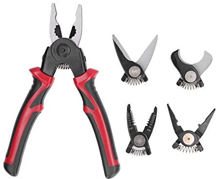 ANKROYU Pelacables, Herramienta de prensado de alambre de acero de aleación, Alicates de alambre multifuncionales antideslizantes, Pelacables ergonómico, Tijeras pelacables