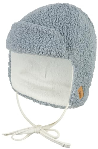 Sterntaler Fliegermütze einfarbig aus weichem Fleece - Jungen Holzfällermütze mit angeschnittenen Ohrenklappen und Bindeband