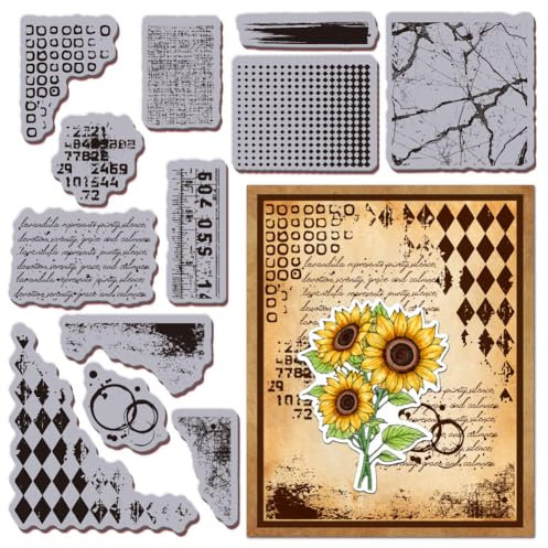 GLOBLELAND Textur Haftstempel Mit Retro Flecken Hintergrund 8.7X7 Tintenhintergrund EVA Stempel Prägestempel Siegelstempel Aus Gummi Für DIY Scrapbooking Und Kartenherstellung Papierbasteldekor