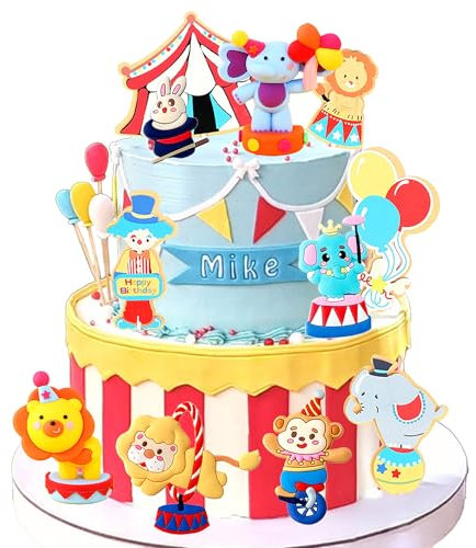 Zirkus Kuchen Topper Tiere Kuchen Dekoration Karneval Cupcake Topper Clown für Zirkus Geburtstag Party Babyparty Supplies