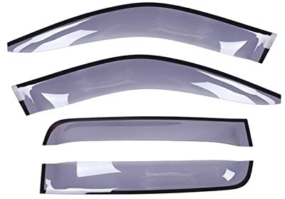 LRMDAKO Deflektor Schutz Für Dodge Für Ram 1500 2010 2011 2012 2013 2014 2015 2016 2017 Autofenster Visiere Autofenster Regenschutz Deflektoren Markisenverkleidung Seitenfenster Luftabweiser