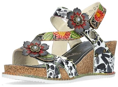 LAURA VITA Sandales Mode Femme Bonito 27, Pointure:39 EU, La Couleur:Noir