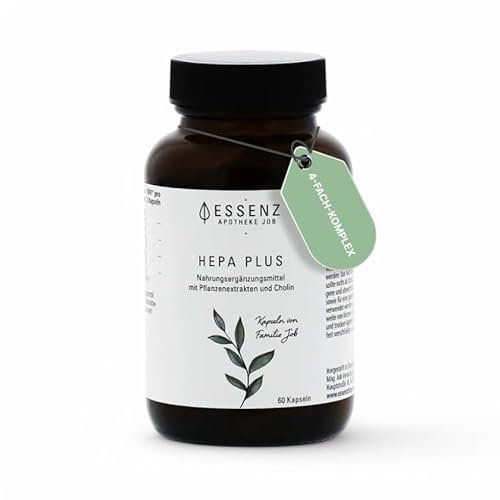 ESSENZ - Hepa Plus Kapseln - Hochwertige Leber Kapseln mit Mariendistel Artischocke Löwenzahn. Natürliches Nahrungsergänzungsmittel zur Unterstützung der Lebergesundheit. Inhalt: 60 Kapseln