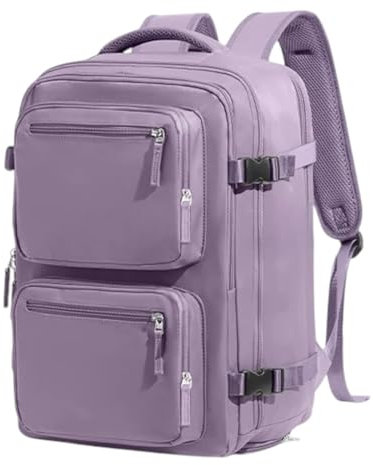 Mi Ko Mi Ka Mochila de Viaje Grande: Resistente al Agua, con Compartimento para Zapatos Separado, Puerto de Carga USB y Diseño Multifuncional Antirrobo. 2210 (Lila 5188)