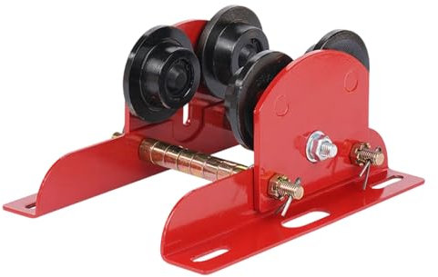 Laufkatze,68-110mm,Tragfähigkeit Hallenkran,Einstellbare Breite Kran,Seilwinde Seilzug verstellbar,Rollfahrwerk Doppelrad-Design Handfahrwerk für I- und H-Trägern Ladekran (1, Tonnen)