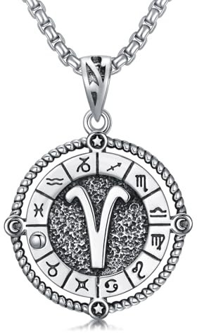 ROMANTICWORK Widder Sternzeichen Kette 925 Sterling Silber Konstellation Widder Sternzeichen Anhänger Halskette Horoskop Schmuck Geschenke für Damen Herren