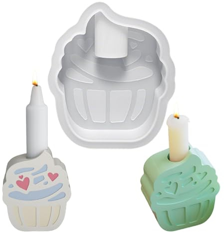 Silikonformen Gießformen Torte,3D Silikonform Torte Gießform Kerzenhalter Geburtstag,Silikonformen Einschieber Gießform,Gipsformen Kuchen Geschenk Geburtstagskerzenhalter für DIY Gips Kerzen (01)