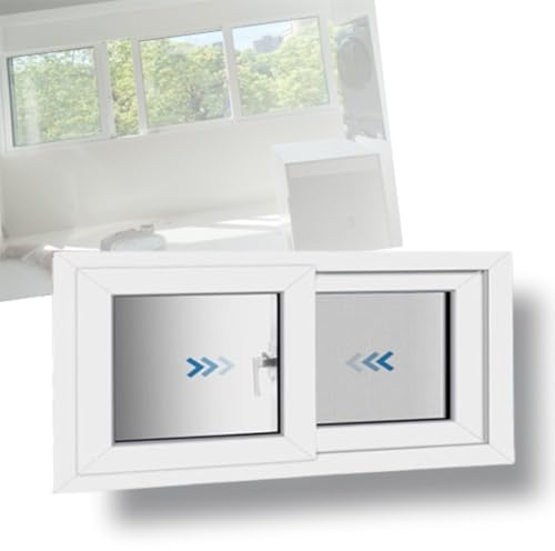 ZIUSFAC Finestra Seminterrato Finestra Scorrevole in Alluminio 40 50 60 70 80 90 100cm Finestre Scorrevoli per Casetta da Giardino, con Vetro Temperato/Zanzariere(White,(WxH) 50x43cm/21x17)