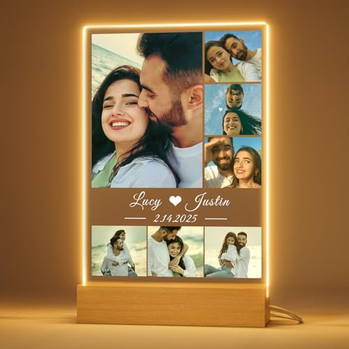 iDIY Personalisierte Bilderrahmen mit Foto und Text | Geschenke für Frauen Männer Ihn Sie | Fotogeschenke zum Jahrestag Valentinstag Geburtstag Hochzeitsgeschenk | 7 Foto