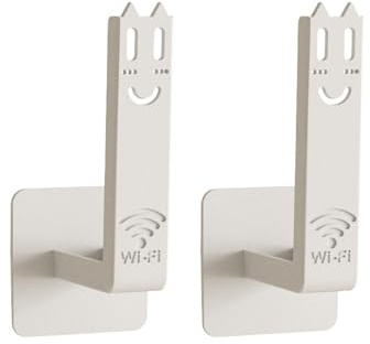 1 Paar Router Wandhalterung, Kein Bohren erforderlich, Wandmontierte Routerhalterung, WLAN Router, Universelle Wandhalterung, Selbstklebender Routerständer, für Router, TV-Boxen, Switches usw