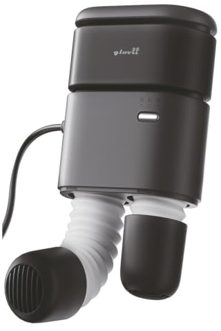 Glovii Elektrischer Schuhtrockner, 90 W, Timer, Schläuche 30 cm, Schwarz