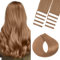 TESS Tape Extensions Echthaar #6 Mittelbraun 55 cm Klebeband Haarverlängerung 20er Pack Glatt Remy Tape in Hair Extensions für Haarverdichtung (20 Tressen #6-Mittelbraun)