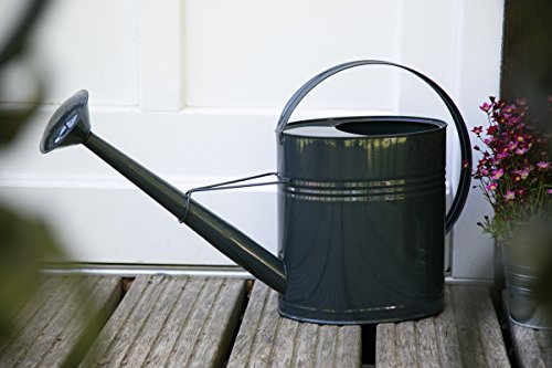 KUHEIGA Gießkanne 10 Liter Anthrazit Metall Zinkkanne Verzinkt Zink Kanne Wasserkanne