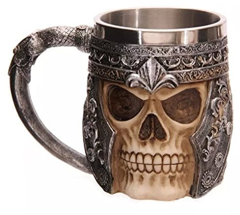 Txyk Edelstahl Totenkopf Drink Cup Creative 3D Tassen Totenkopf Skull Mug 15 x 10.5 cm Kapazität 301-400ml