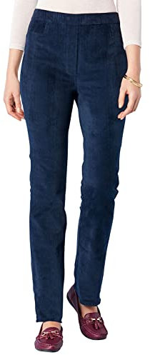 Chums Ladies Pull On Corduroy Trousers for Women Navy 12