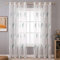 MIULEE Wohnzimmer Vorhänge Transparent mit Türkis und Weiss Blätter Muster, Modern Stickerei Gardinen Ösen für Schlafzimmer Deko, 2er Set Schöne Blätter Muster Vorhang Fenster H 245 x B 140