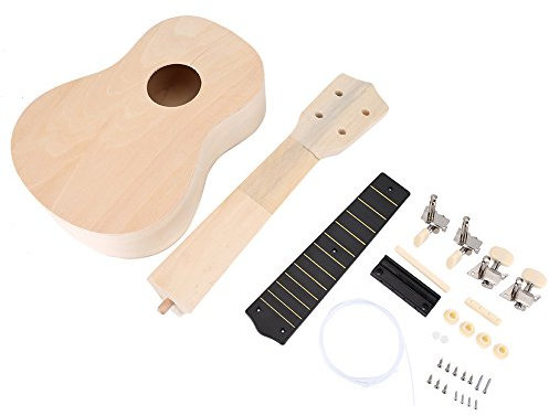 Dilwe Ukulele DIY Kit, 21 Zoll Machen Sie Ihre Eigene Hawaii Kit mit Installationswerkzeug für Kids Musical Toy