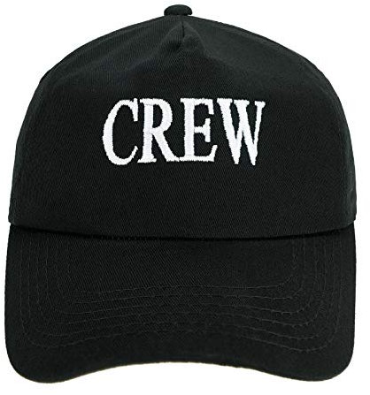 4sold Jungen Männer Frauen 100% Baumwolle Kapitän Yachting Baseball Cap Inschrift Schriftzug Sonne Sommer Hut Schwarz Weiß - Crew,Adult