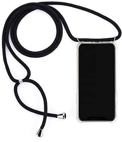 JProtect für iPhone XR Hülle mit Band – Handyhülle zum Umhängen mit Band in Schwarz – Handykette iPhone XR Kordel Hülle mit Kette/Schnur – Schützendes Case