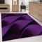 Carpettex Teppich Wohnzimmer Kurzflor 80 x 300 cm Läufer Flur Teppich Modern Abstrakt Wellen Design Lila - Teppich Bettvorleger Schlafzimmer Weich Flauschig Waschbar Küchenläufer - Esszimmer Teppiche