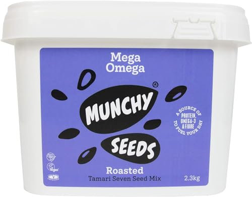MUNCHY SEEDS Mega Omega, 7-Seed Mix with Sunflower, Pumpkin, and Hemp, Protein Snack, Plant-Based Fibre & Vitamin E, Gluten & Wheat Free, Vegan Snacks for Kids & Adults -Mega Pack, 2.3KG