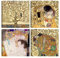 DìMò ART Gustav Klimt Lot de 4 tableaux modernes 30 x 30 cm cadauno Impression sur toile pour décoration d'art classique pour cuisine, chambre à coucher, salon, bar, bureau, restaurant